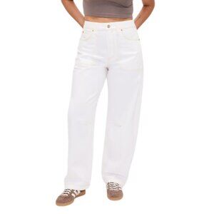 GAP Curvy High Rise White Barrel Jeans Women's Size 27/4